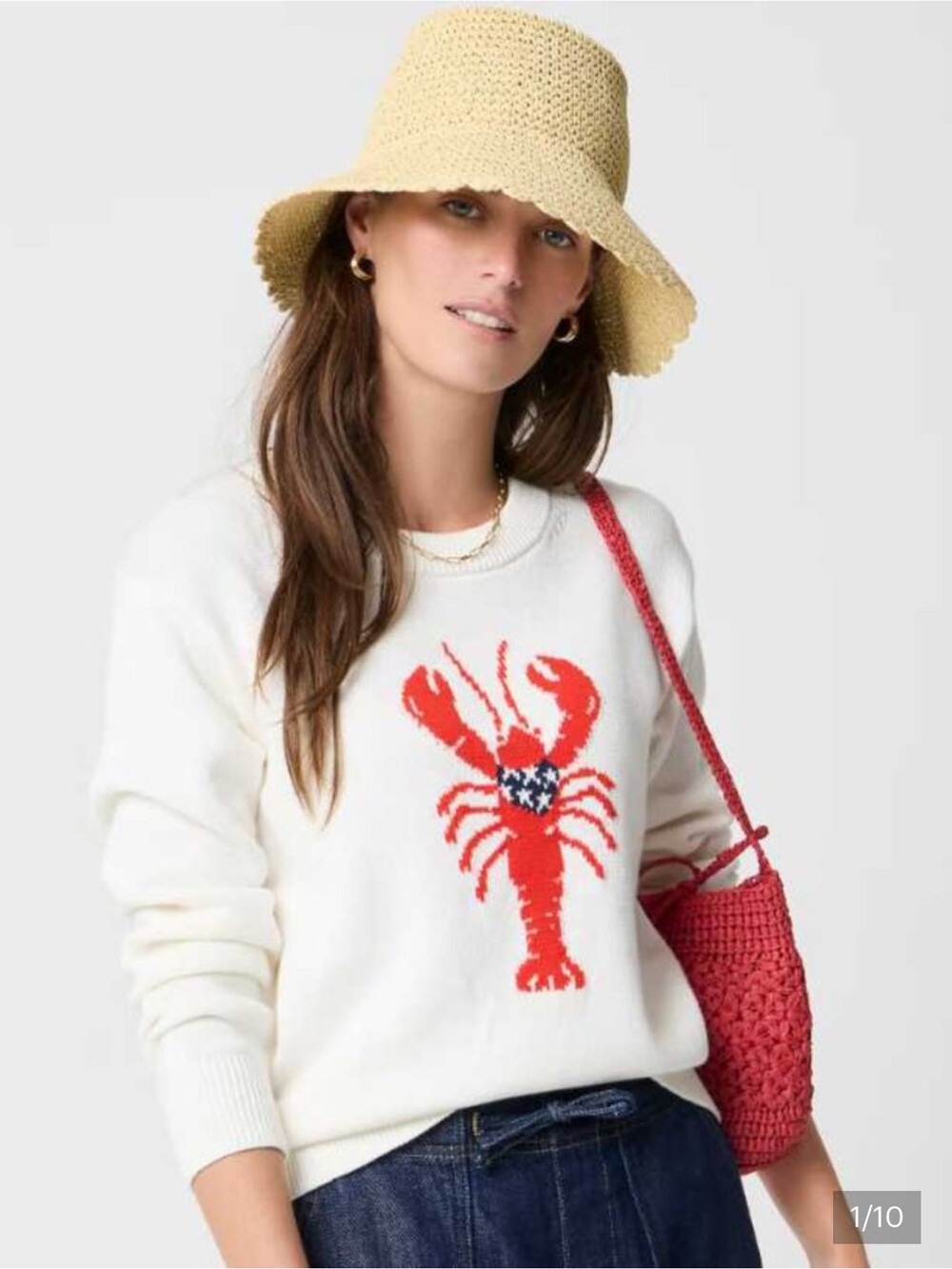 J. Crew Factory Lobster sweater - Ivory Americana Lobster